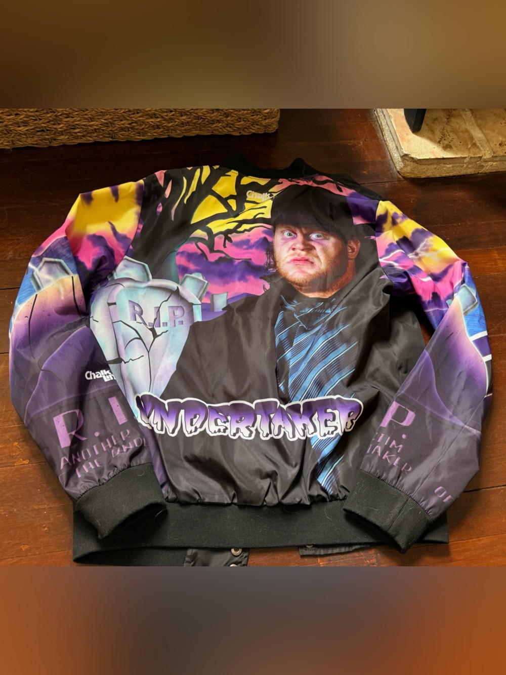 Undertaker Graphic Bomber Jacket - Black & Purple